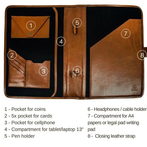 Elegant Personalized Leather Business Folder