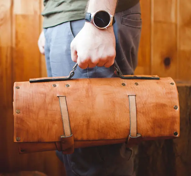 Leather Roll Bartender Bag by Dragunovshop