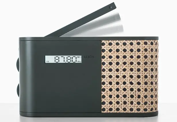 Lexon Hybrid Radio Is Wrapped Partially in Woven Rattan