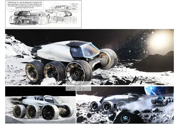 Lexus Creates Futuristic Moon Mobility Series Concept for Lunar Design Portfolio - Lexus Lunar by Yung Presciutti