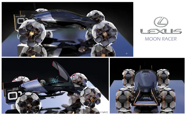 Lexus Creates Futuristic Moon Mobility Series Concept for Lunar Design Portfolio - Lexus Moon Racer by Yung Presciutti