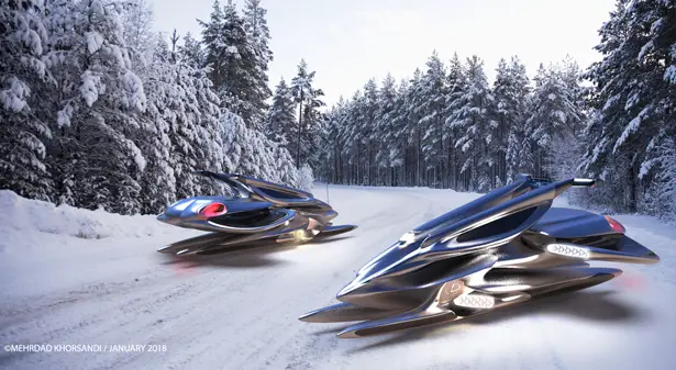 Xivan: Solar-powered Maglev Snowmobile Concept Proposal for Lexus by Mehrdad Khorsandi