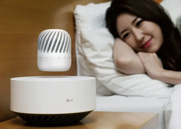 LG Levitating Portable Speaker Charges Its Battery Wirelessly