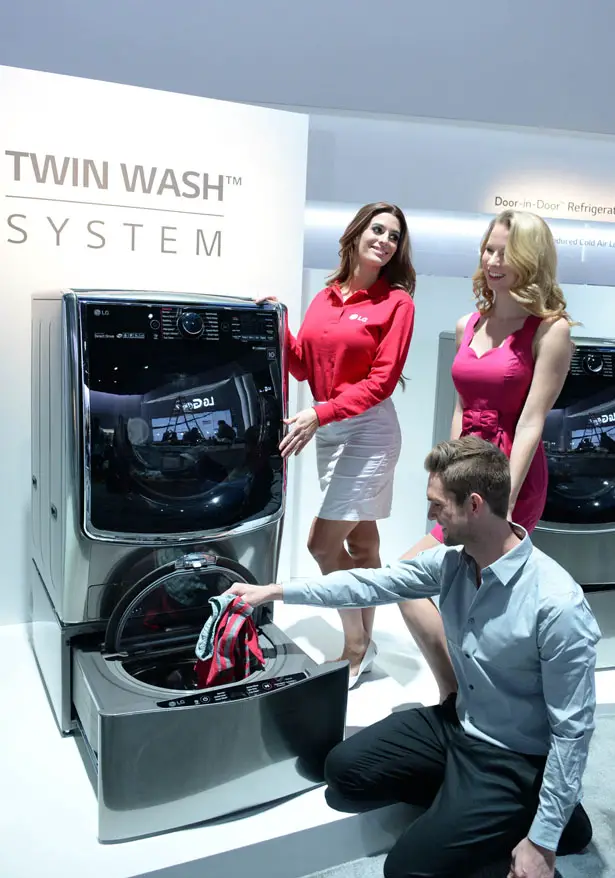 LG Twin Wash System Allows Two Separate Loads to Be Washed Simultaneously