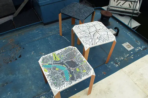 London Map Side Table by Hasan Agar