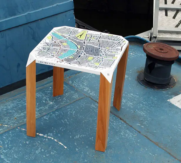 London Map Side Table by Hasan Agar