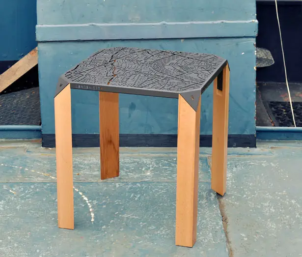 London Map Side Table by Hasan Agar