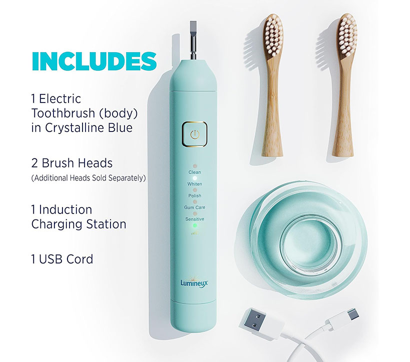 Lumineux Electric Toothbrush with Super Soft Bamboo Tooth Brush Head