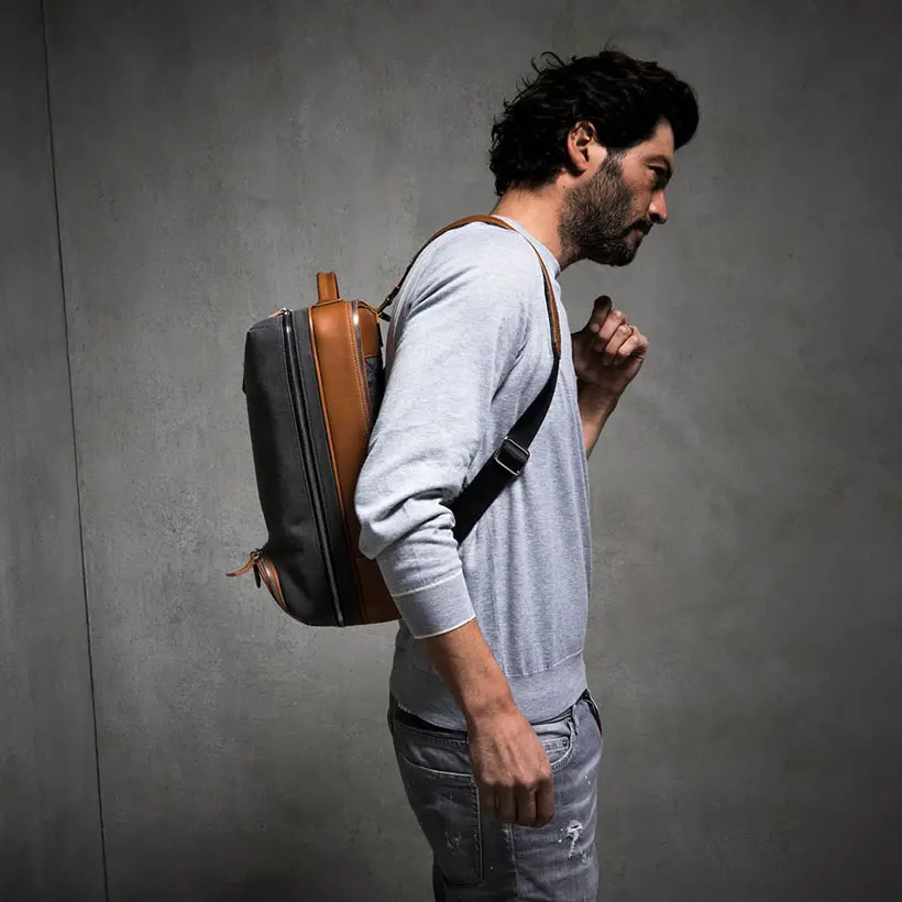 Lundi 36-hour Backpack in ANTOINE Gray and Cognac