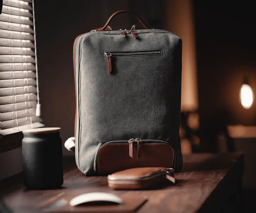 Lundi 36-hour Backpack in ANTOINE Gray and Cognac