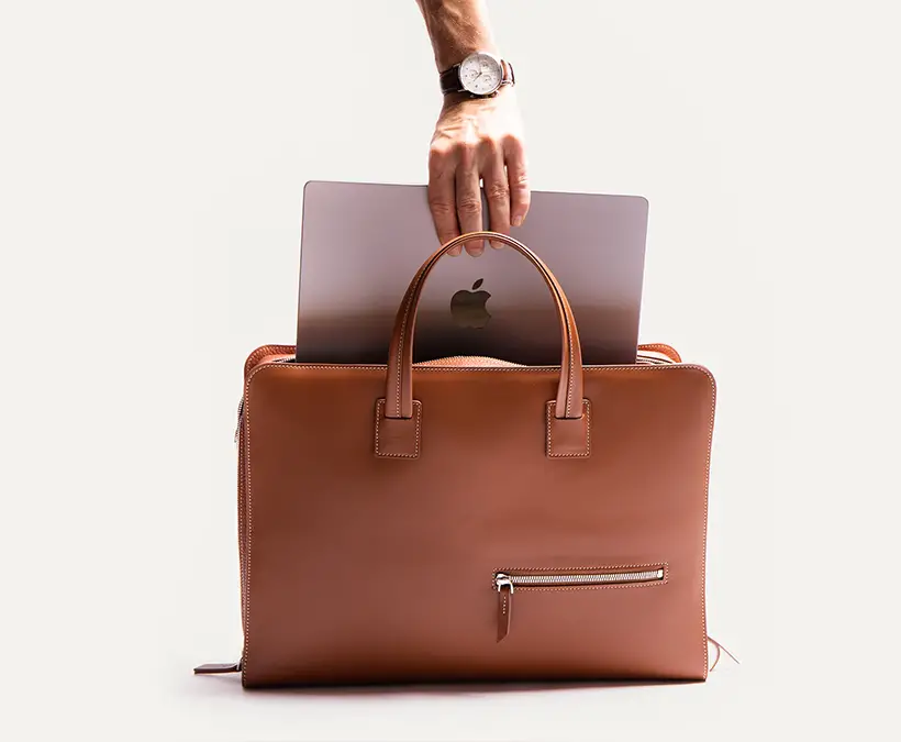 Lundi Victor Leather Briefcase Bag