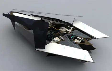 Futuristic and Luxury Yacht With Moveable Roof
