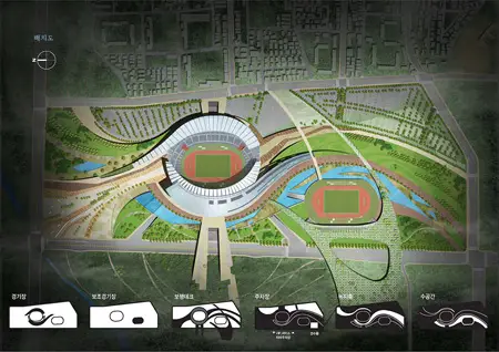 main stadium design 2014 incheon asian games by populous