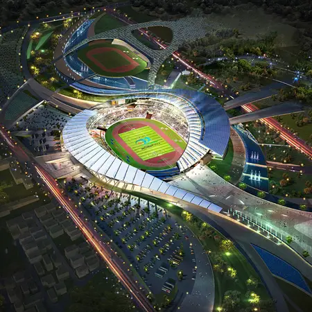 main stadium design 2014 incheon asian games by populous