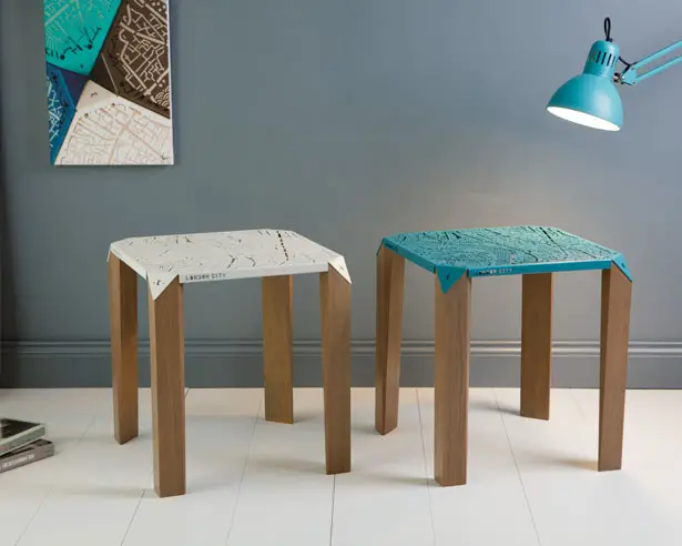 Map on Table : Gorgeous Side Table Allows You to Explore Streets of NYC or London by Hasan Agar