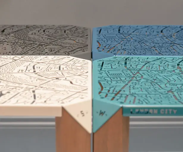 Map on Table : Gorgeous Side Table Allows You to Explore Streets of NYC or London by Hasan Agar