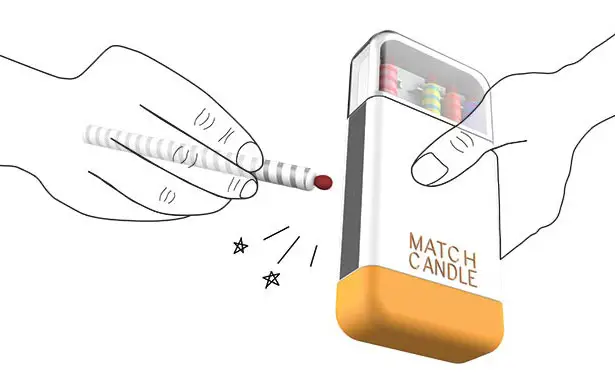 Match Candle Device with Integrated Match Tip