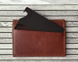 Matte Black Credit-Card Sized Comb with Bottle Opener