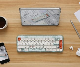 MelGeek Mojo68 Transparent Plastic Keyboard with Hot-Swappable Switch Sockets