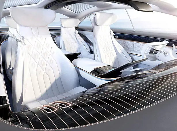 Mercedes Benz Vision EQS Interior with Futuristic MBux Hyperscreen