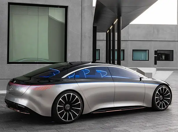 Mercedes Benz Vision EQS Interior with Futuristic MBux Hyperscreen