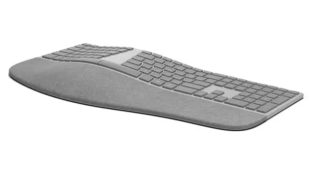 Microsoft Surface Ergonomic Keyboard Features Split Space Bar and Naturally Arched Shape