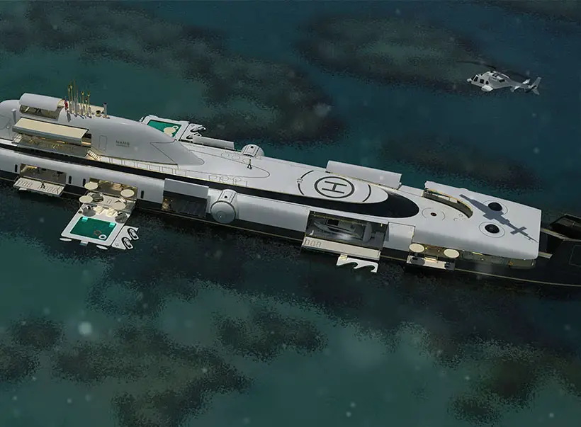 Futuristic MIGALOO M5 Submersible Superyacht