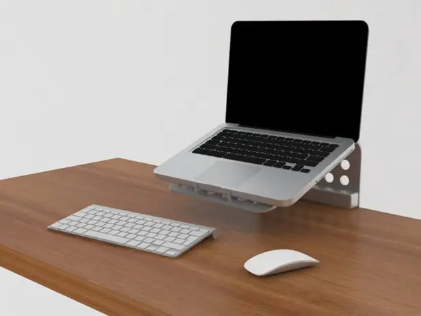 Minimal Footprint Laptop Stand by Ocean Cohen