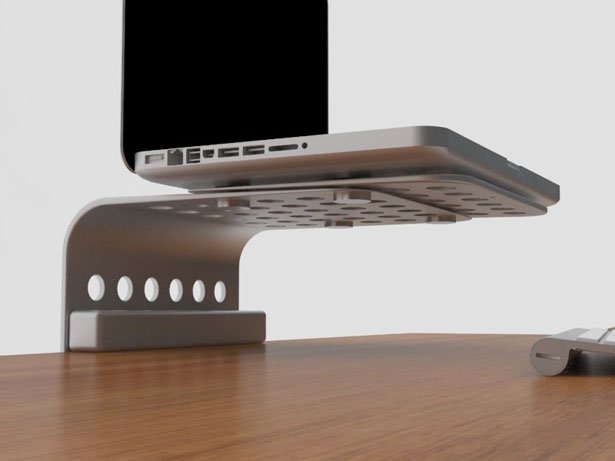 Minimal Footprint Laptop Stand by Ocean Cohen