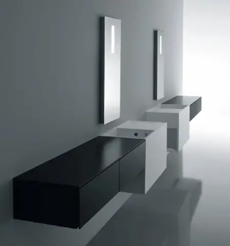 minimalist cosmic bathroom