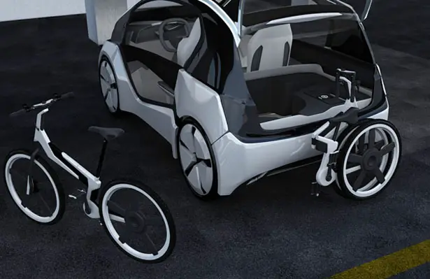 2-Seater Mobility Hybrid Concept Car with Spacious Cabin