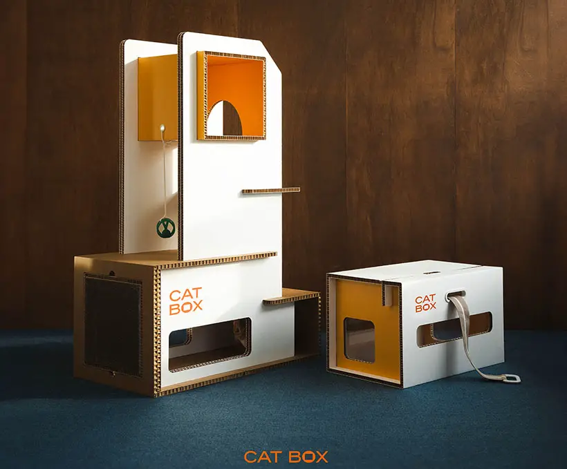 Modern Cardboard Cat Box by Maro S, ByungJun Lee, and HyeongJin Yoon