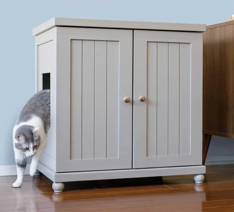 Modern Cottage Style Cat Litterbox Cabinet from CatsPlay