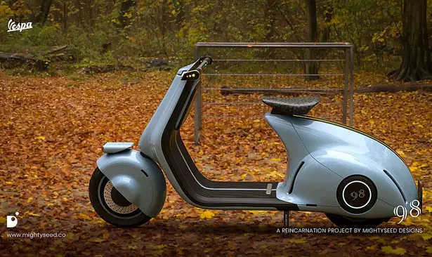 Modern Electric Vespa 98 by Mightyseed Designs