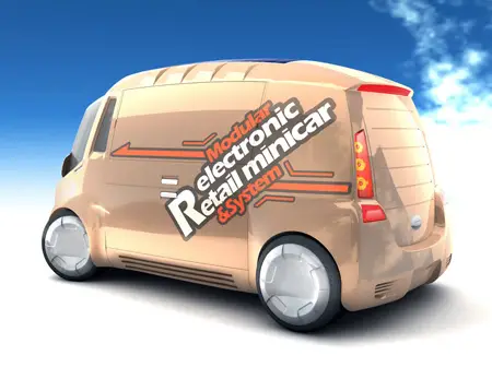 modular electric retail minivan merm