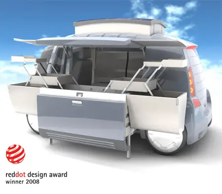 modular electric retail minivan merm