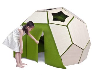 Moon House : Modern Children Tent Features Hexahedron Structure