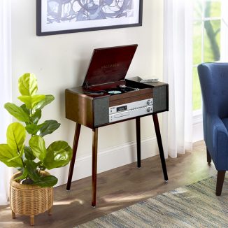 Multi Format Music Console in Mid-Century Modern Furniture Style