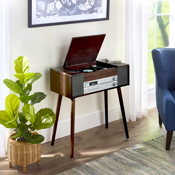 Multi Format Music Console in Mid-Century Modern Design