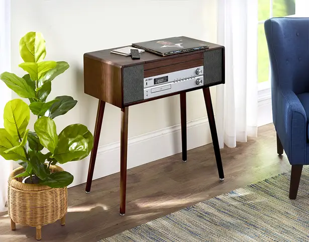 Multi Format Music Console in Mid-Century Modern Design