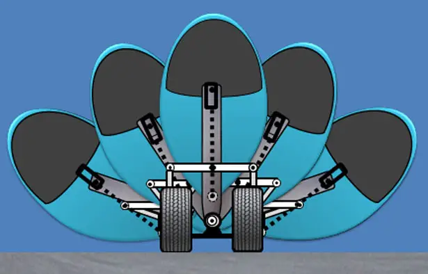 Narrow Tilting Vehicle With Non-Tilting Wheels by Franklin Knisley