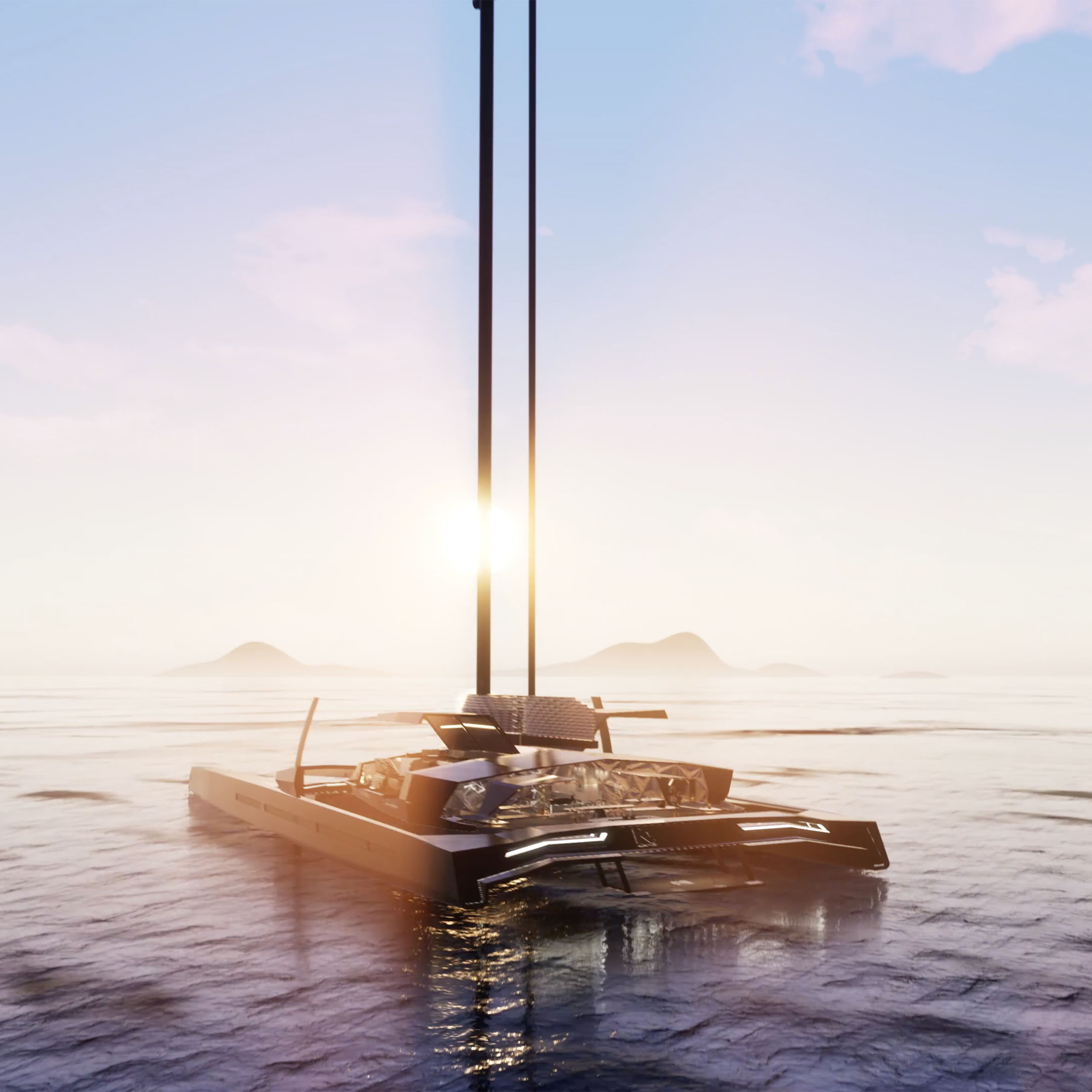 luxury hydrofoil yacht