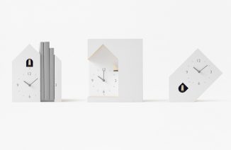 Nendo Modern Cuckoo Clocks: Bookend, Tilt, and Dent
