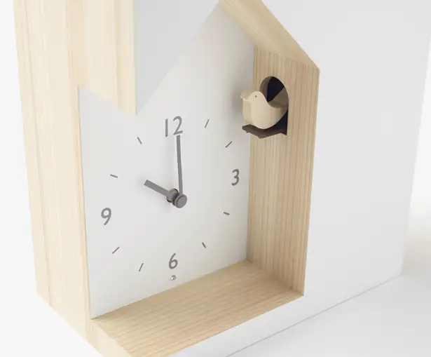 Nendo Modern Cuckoo Clocks: Bookend, Tilt, and Dent