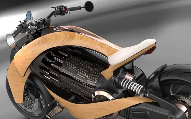 Newron Motors Introduces Electric Motorcycle Concept with Wooden Body
