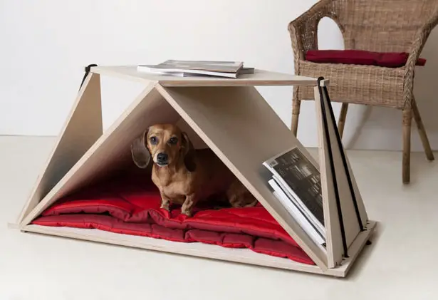 Nidin Coffee Table Doubles As Your Pet Shelter