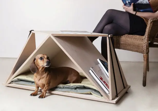 Nidin Coffee Table Doubles As Your Pet Shelter by Fabbricabois