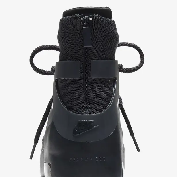 Nike Air Fear of God 1 Triple Black Sneaker Features Solid Black Double-Height Zoom Air Heel Unit