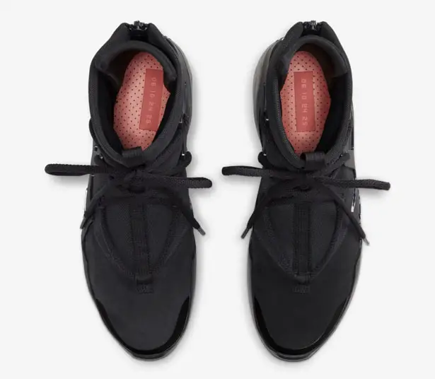 Nike Air Fear of God 1 Triple Black Sneaker Features Solid Black Double-Height Zoom Air Heel Unit