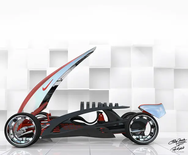 Futuristic Nike One 2022 Racing Car by Phil Frank Design